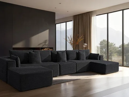 Vista 83 de Sofá modular de gran tamaño de 108 pulgadas, cómodo sofá deshuesado en forma de U para sala de estar, asientos extra profundos, sin montaje, sofá