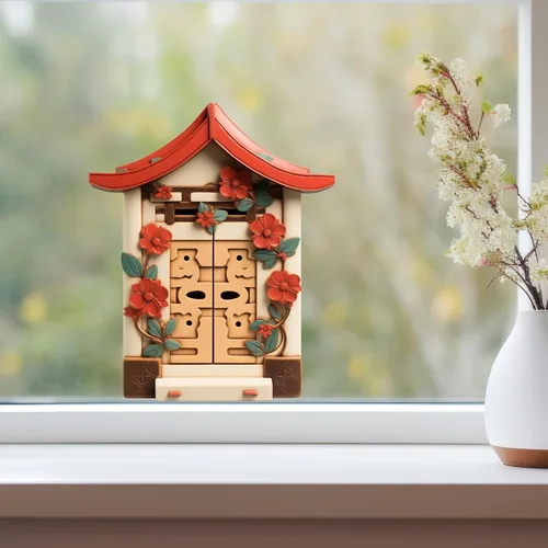 Vista 3 de Casa tradicional japonesa - Adhesivo de pared para puerta de hadas