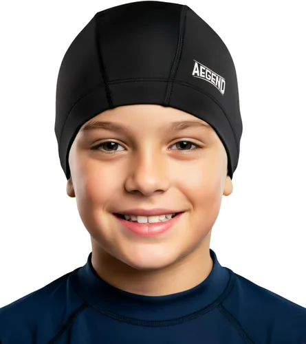 Vista 21 de Aegend Gorro de natación de tela, capa impermeable de silicona, gorra de natación de tela transpirable, mantiene el cabello seco con alta