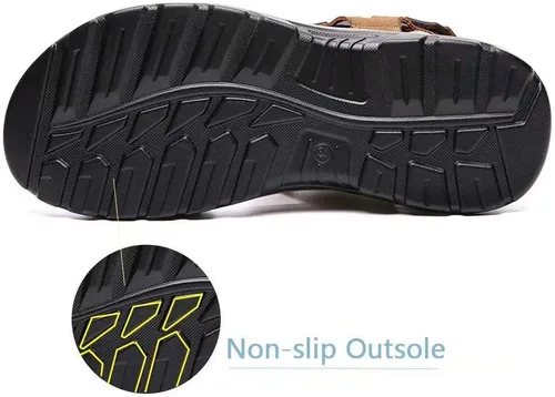 Vista 6 de visionreast Sandalias atléticas para hombre con puntera abierta, sandalias antideslizantes con cojín de aire, sandalias casuales de playa