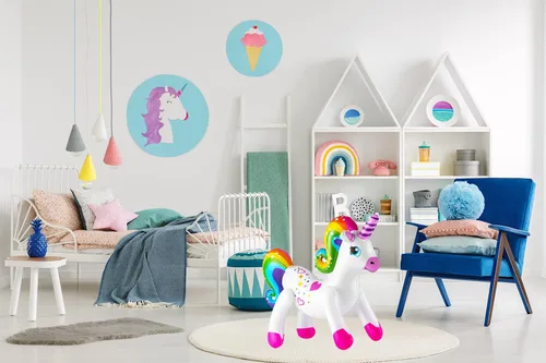 Vista 7 de The Dreidel Company Inflar unicornio arcoíris de 24 pulgadas (paquete de 2)