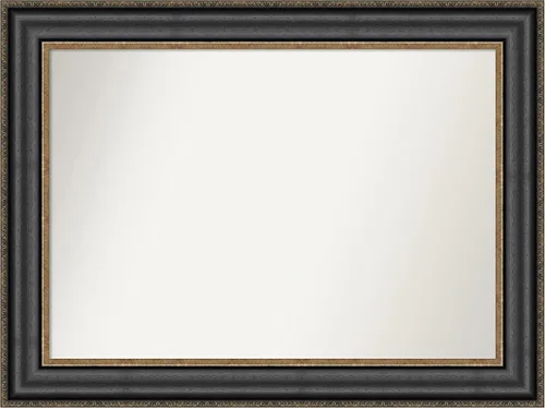 Vista 376 de Amanti Art Espejo personalizado, espejo de baño negro puente, espejo de pared o espejo de tocador de baño sobre el fregadero (26 x 26 pulgadas)
