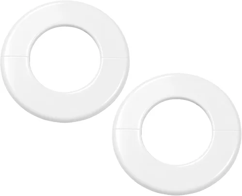Vista 7 de Paquete de 2 placas redondas de escudo de brida dividida de pared ABS para accesorios de decoración de grifos de tubería de 0.86 "/ 22 mm