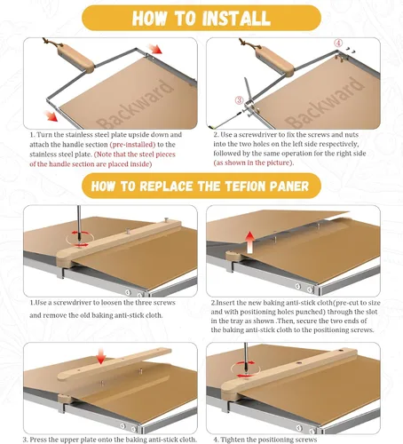 Vista 7 de Pala deslizante para pizza, bandeja deslizante de metal grande de 15 x 13 pulgadas, para hacer 12 pulgadas, tablero de pizza de metal de acero