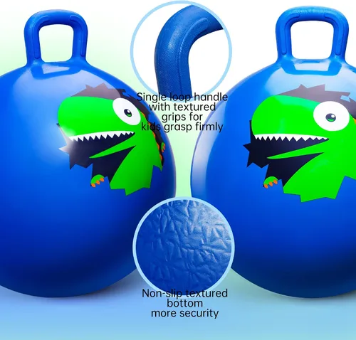 Vista 3 de ZOOJOY Hopper Ball, juguetes de salto para niños, pelota inflable de 18 pulgadas con asa para niños y niñas de 3 a 8 años, juguete inflable