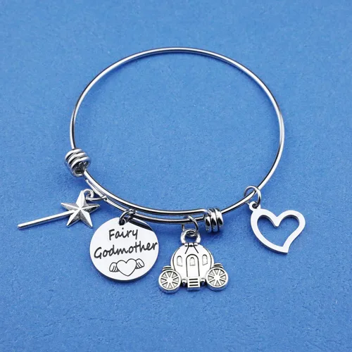 Vista 9 de Pulsera de hada madrina, regalo de agradecimiento para madrina, joyería de propuesta de madrina, regalo de bautismo, regalo de primera comunión