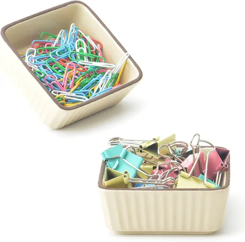 Vista 10 de Organizador de clips de papel de cerámica, dispensador cuadrado para escritorio, soporte de clip de carpeta y soporte para pasador Bobby, regalo