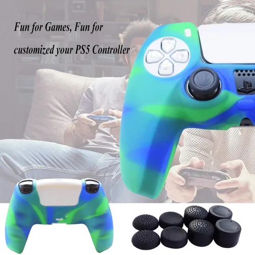 Vista 3 de PS5 Controller Grip,Hikfly Silicone Cover Skin for PS5 Grips Playstation 5 Controller Cover Protector Sleeve Kits Video Games with FPS Pro Thumb
