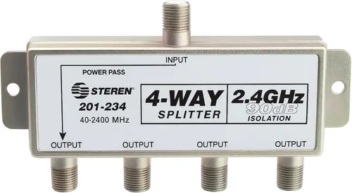Vista 10 de STEREN 2 vías 2.4GHz 90dB 1 puerto de paso de alimentación DC que pasa en un puerto F-Pin divisor coaxial [201-232]