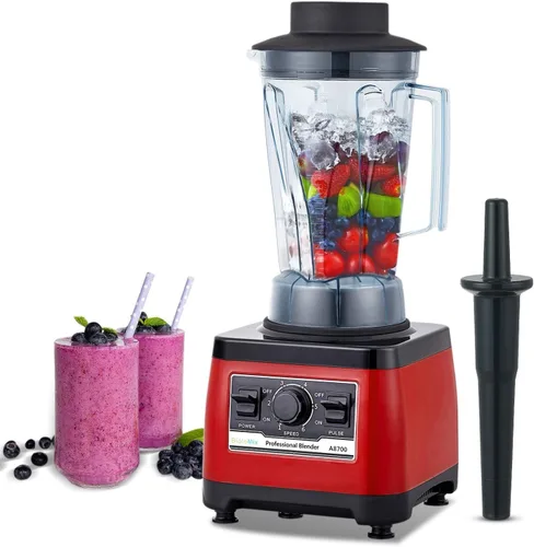 Vista 9 de BioloMix Licuadora comercial resistente, 2200W 60Oz Licuadora profesional de cocina batidos, batidos, hielo y frutas congeladas, contenedor