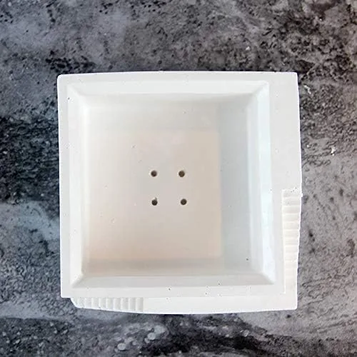 Vista 4 de nicole Molde de silicona para macetas de hormigón, musgo, bonsái, cemento, plantador, edificio, cuadrado, con formas de escaleras