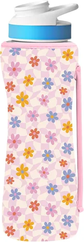 Vista 8 de Funda estampada de 22 onzas compatible con botellas de agua Cirkul para botellas de plástico y acero inoxidable, neopreno de 22 onzas, material que