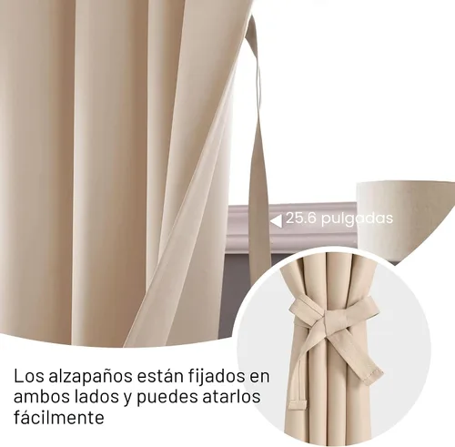 Vista 6 de JIUZHEN Cortinas opacas para dormitorio, con aislamiento térmico y bolsillo para barra, cortinas para sala de estar, juego de 2 paneles de 38 x 45