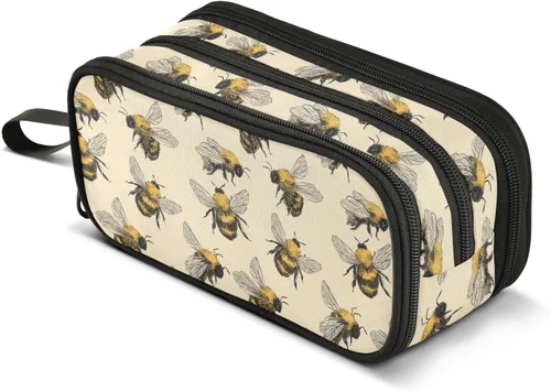 Vista 22 de Fustylead Alice - Estuche de ajedrez para lápices con cremallera, bolsa de maquillaje, bolsa de cosméticos, bolsa de viaje multiusos, caja