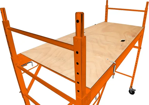 Vista 2 de WEN 31110T - Andamio multiusos de acero con ruedas y capacidad de 1,000 libras de estilo Baker de 6.25 pies