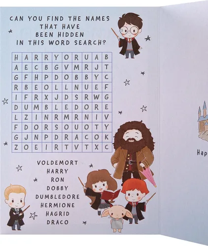 Vista 3 de Hallmark Tarjeta de cumpleaños para hija - Harry Potter ilustraciones y actividad