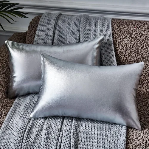 Vista 13 de EUCIOR Almohada Decorativa, Fundas de Almohada de Oro 16x16, Fundas de Almohada Decorativas Modernas Metálicas Brillantes, Fundas de Almohada