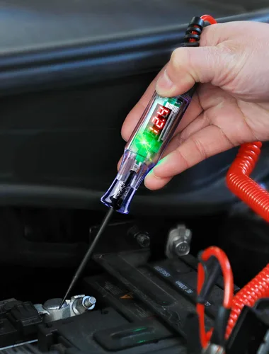 Vista 7 de WINAMOO Probador de Luz de Prueba Automotriz de 5-90V Probador de Circuito LED Digital con Pantalla de Voltaje, Probador de Voltaje Bidireccional
