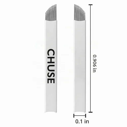 Vista 3 de CHUSE 14 Curvado 50pcs 0.007 in Nano Mircoblading Aguja Maquillaje Permanente Manual Ceja Tatuaje Aguja