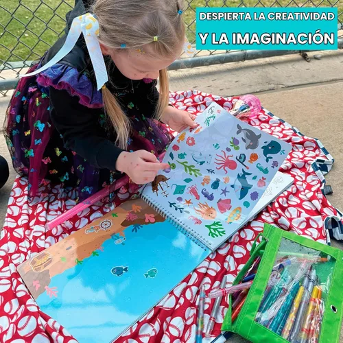 Vista 6 de Libros de calcomanías para niños pequeños de 2 a 4 años, libro de calcomanías para niños pequeños, actividades de aprendizaje preescolar Azul