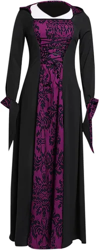 Vista 4 de Vestidos victorianos medievales para mujer, talla grande, vestido renacentista, disfraz de Halloween, cosplay, vestidos de baile hasta el suelo