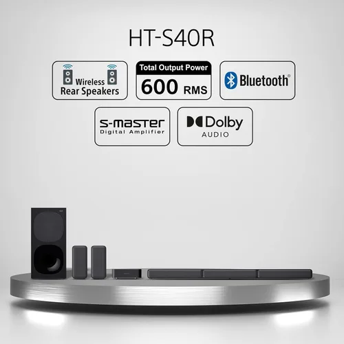 Vista 2 de Sony Sistema de barra de sonido de cine en casa HT-S40R de 5.1 canales (renovado)