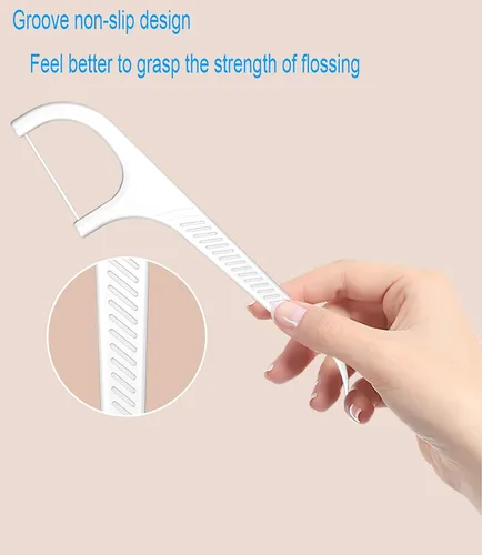 Vista 6 de Palillos de hilo dental de viaje, palillo de dientes Holy rose de alta dureza para adultos, 300 unidades de hilo dental profesional para higiene