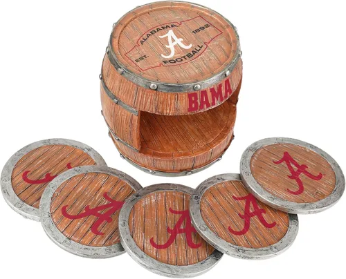 Vista 3 de FOCO NCAA College Team Logo 5-Pack Barril Bebida Bebida Coaster Set