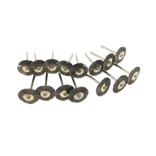 Vista 7 de Juego de cepillo de alambre de acero inoxidable grueso prensado con vástago de 1/8 pulgadas, rueda en forma de tazón, compatible con herramienta
