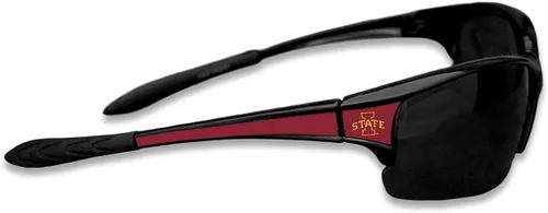 Vista 7 de Gafas de sol deportivas negras estilo élite con logotipo en las esquinas