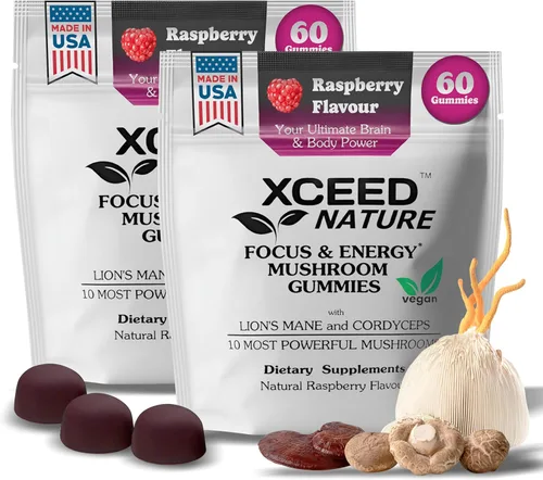 Vista 11 de Lions Mane & Cordyceps - Gomitas de hongos, suplemento 10 en 1, para concentración, energía, estado de ánimo, memoria y claridad, 60