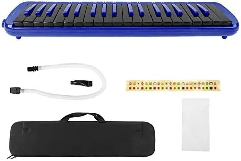Vista 10 de Melodica Cuerpo ABS de 37 teclas con placa de latón y bolsa de EVA Negro