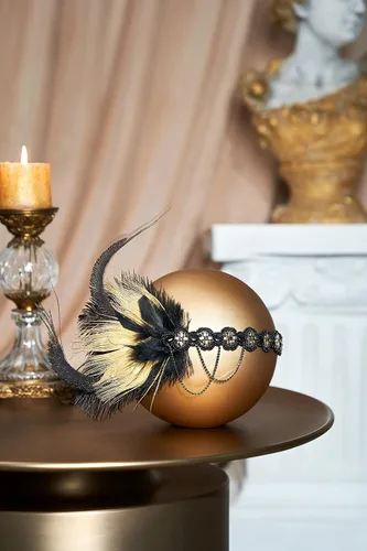 Vista 2 de BABEYOND Diadema de plumas con lentejuelas de los años 20, accesorios para el cabello de Gatsby