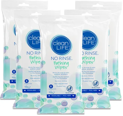 Vista 7 de No Rinse baño Toallitas – 8 por paquete, talla única Se ajusta a todos, Value Not Found