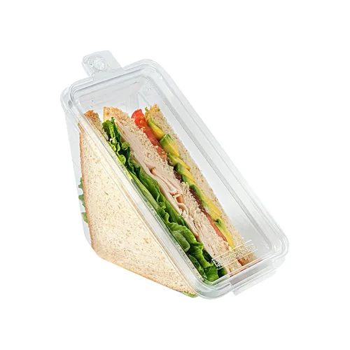 Vista 15 de Restaurantware Contenedor de alimentos, paquete de 100 recipientes de plástico de 6.7 x 5.7 x 1.6 pulgadas, tapa con bisagras, a prueba
