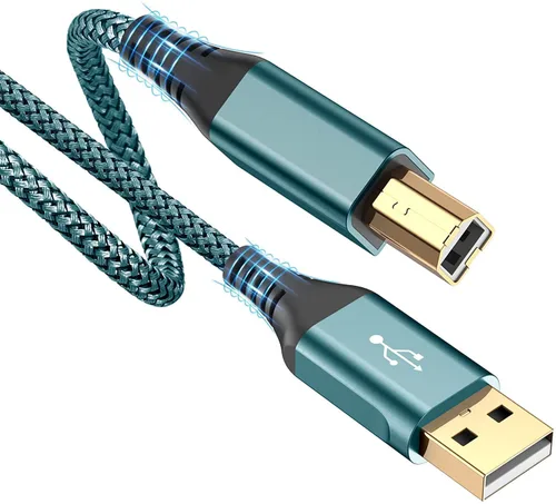 Vista 10 de sweguard - Cable de impresora USB de 6.6 pies, cable de escáner USB 2.0 tipo A macho a B macho de alta velocidad compatible con HP, Canon, Dell