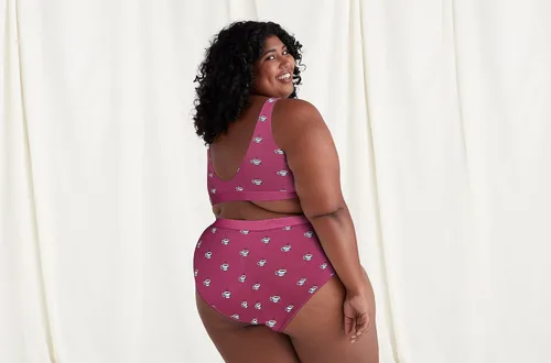 Vista 7 de MeUndies Bralette para mujer Brasier elástico de algodón con cuello en U Tela exclusiva de Tienda