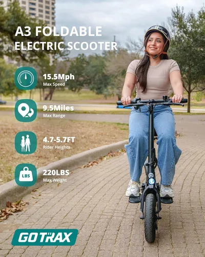 Vista 9 de Gotrax A3 12" Electric Scooter with Seat for Adults & Teens, 9.5-Mile Range