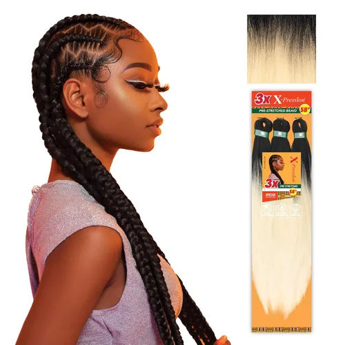 Vista 21 de Sensationnel X-Pression - Trenzas sintéticas prestiradas, 3 unidades, 58 pulgadas, negro azabache 1 Cabello trenzado, Kanekalon, ignífugo