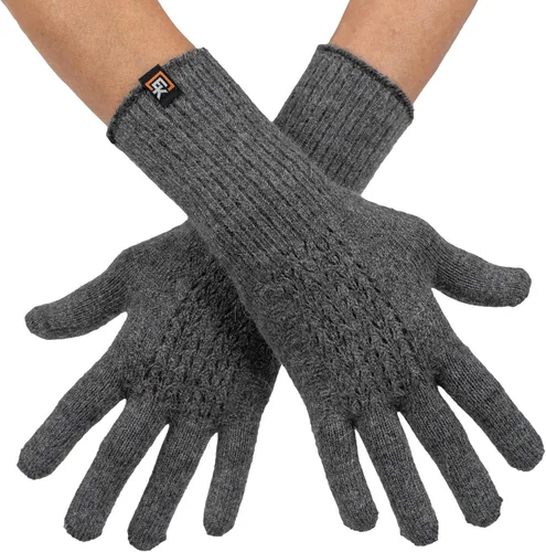 Vista 10 de Women's Baby Alpaca Mesh Knit Gloves, Made in USA, Super Soft Lightweight Winter Gloves Negro