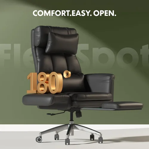 Vista 4 de FLEXISPOT Silla de oficina grande y alta de gran tamaño, reposabrazos abatibles de 180° para mascotas y leggings cruzados, silla de escritorio
