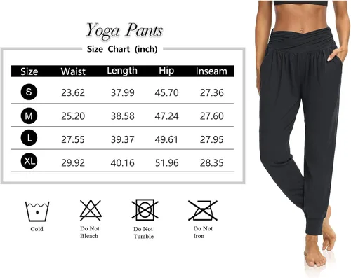 Vista 6 de DIBAOLONG - Pantalones de yoga sueltos para hacer ejercicio, casuales, cómodos, con bolsillos