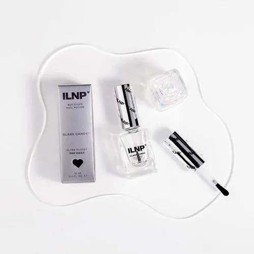 Vista 3 de ILNP Glass Candy + Lockup Bundle - Paquete de esmalte de uñas de capa superior y capa base