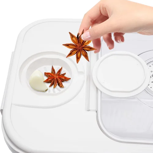 Vista 8 de Recipientes de alimentos de plástico con tapa y temporizador, contenedores de almacenamiento de alimentos herméticos para cocina, con taza medidora