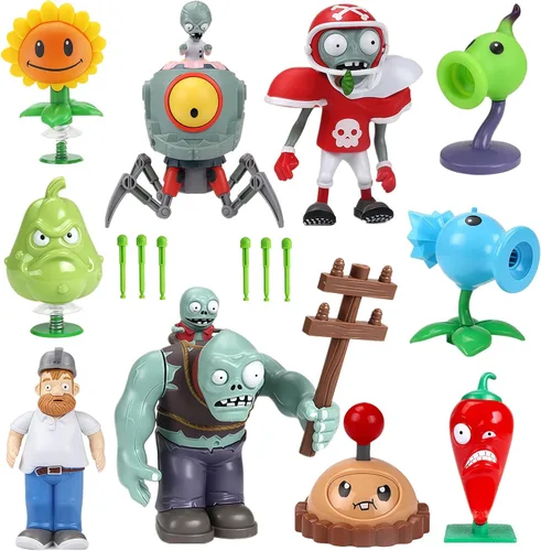 Vista 5 de JHESAO Juego de 22 figuras de acción de plantas y zombis, juego de juguetes de PVZ, serie 1, 2, grandes regalos para niños y fanáticos, cumpleaños
