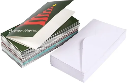 Vista 7 de Tarjetas de Navidad con sujetador para dinero y sobres, Árboles navideños
