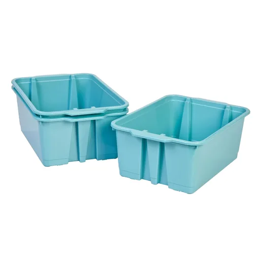 Vista 4 de Really Good Stuff - Contenedores apilables, 14" x 10" x 5.75" - Pack de 6, Contenedores de almacenamiento de plástico para agua, apilables