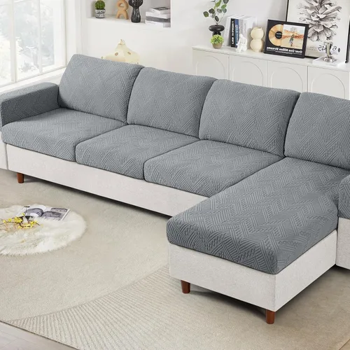 Vista 11 de Ruaozz Fundas de Cojines de Sofá para Sofá Seccional Fundas de Cojines de Asiento Elásticas Fundas de Sofá Lavables para Muebles Suaves