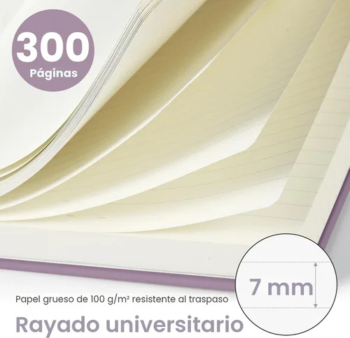 Vista 2 de Cuaderno rayado en espiral para el trabajo, 300 páginas gruesas B5 (7.1 x 10 pulgadas), diario a rayas universitarias para mujeres y escritura