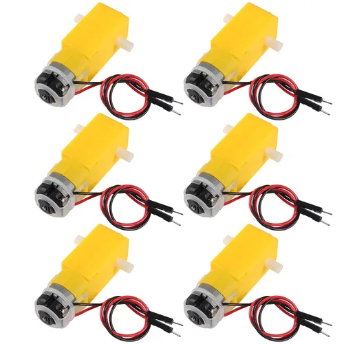 Vista 8 de Motor TT de engranajes eléctricos de CC de 3 V-6 V, motor de engranaje precableado de doble eje, chasis de coche inteligente para bricolaje, robot